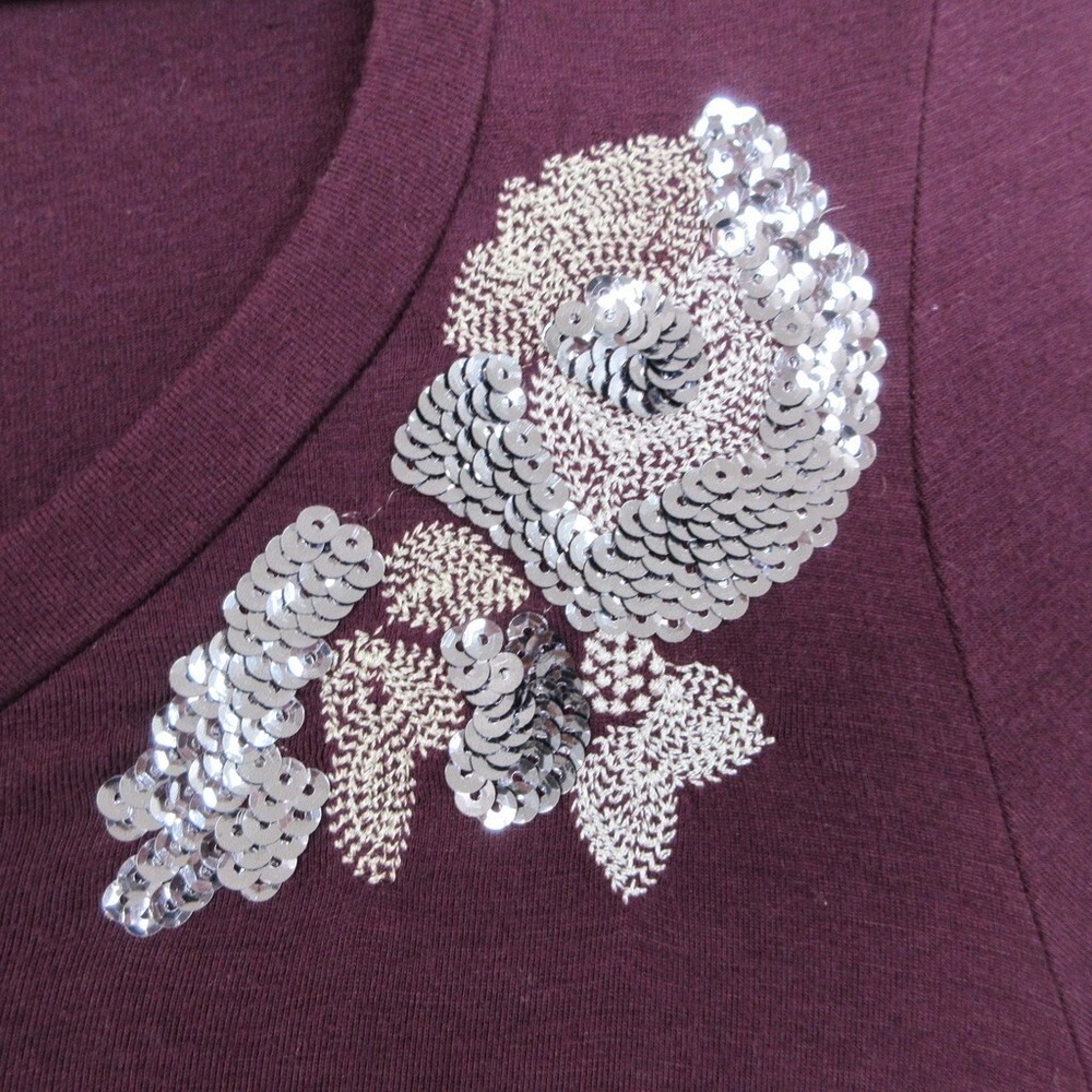 Fenn‎ Wright Manson Sequins Shirt Women M Red Dark Romance Boho Chic Dramatic - Picture 8 of 16